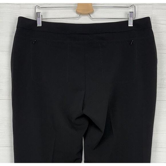 AKRIS Punto Trouser Dress Pants Womens 14 Black Crepe Tapered Leg Minimalist - Picture 7 of 16